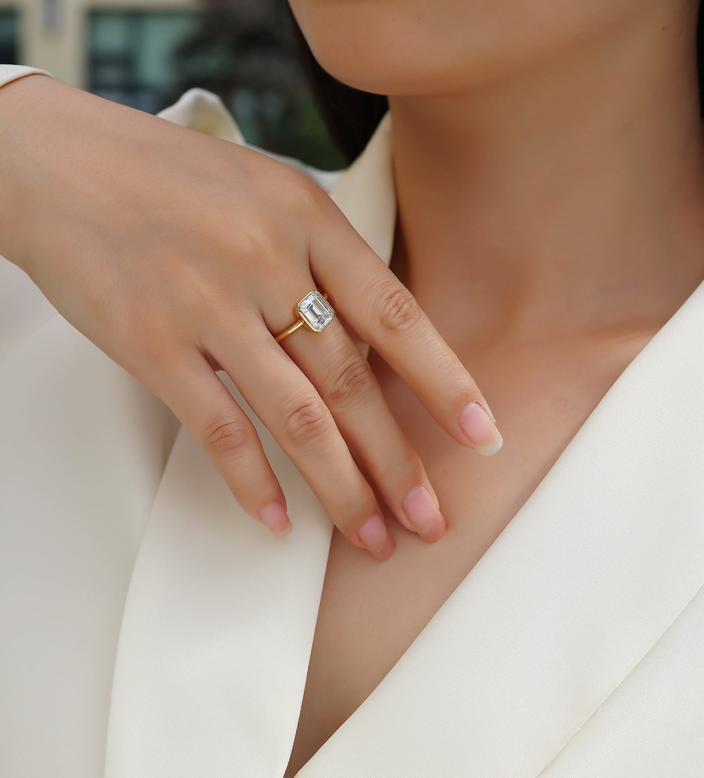 with Moissanite S925 Sterling Silver and Gold