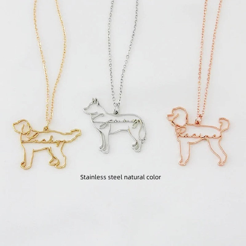 Customized Pet Shape Name Pendant (Stainless Steel)