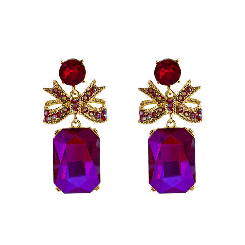 Crystal Bow Temperamental Earrings