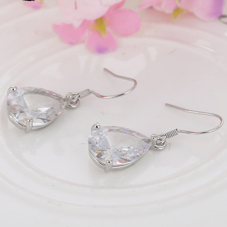 Zircon Earrings + Necklace Set