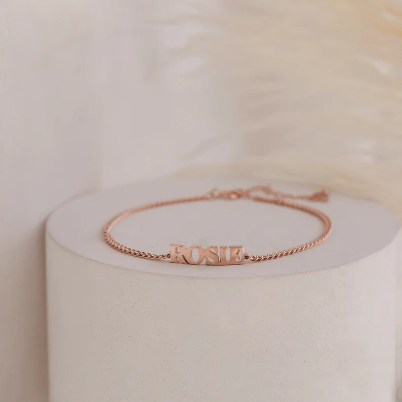 DIY Personalized Stainless Steel Name Bracelet Custom English Bracelet