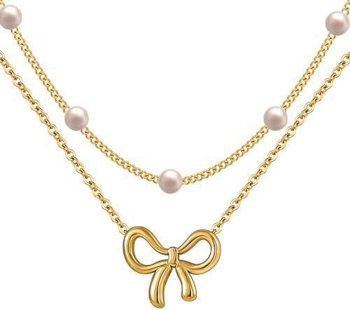 Pearl Double Layer Choker Fashion Gold Color Necklaces