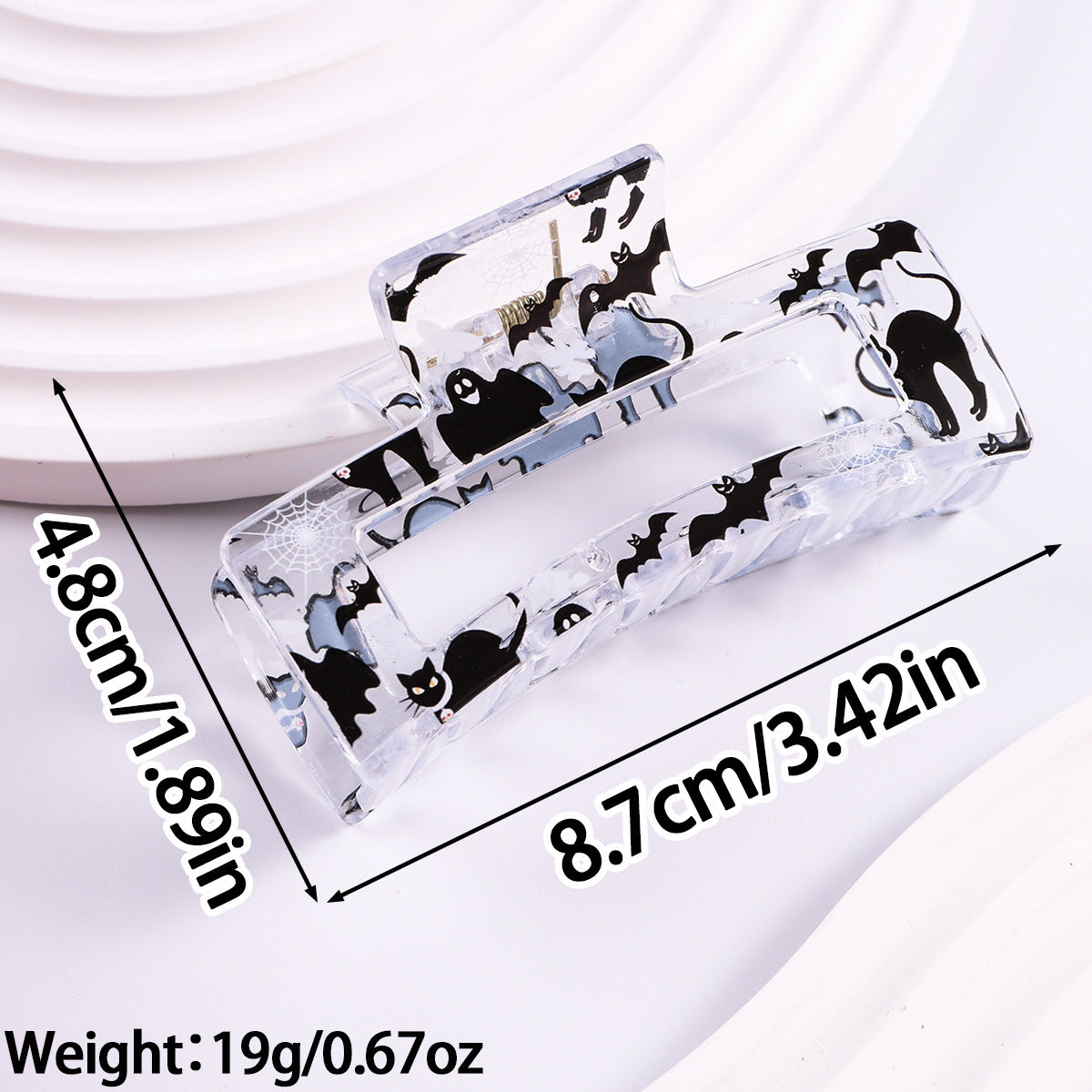 Transparent Printing Grip Back Head Updo Lady