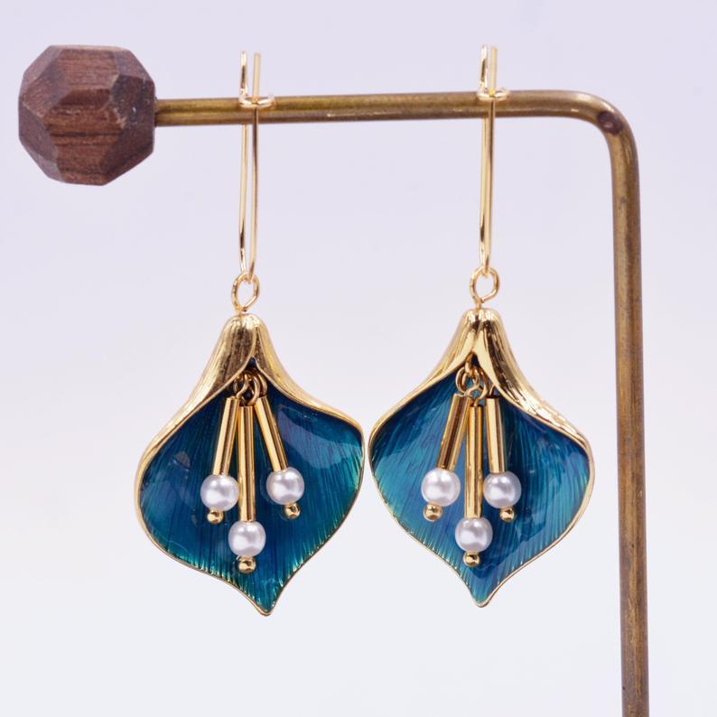 Drop Oil Fresh Flower Earrings