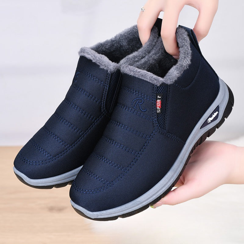 Winter Fleece-lined Thick Non-slip Wear-resistant Shoes For The Old