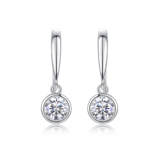 Soft Light and Sweet Whispers - Fashionable Earrings with Platinum-Plated Diamonds