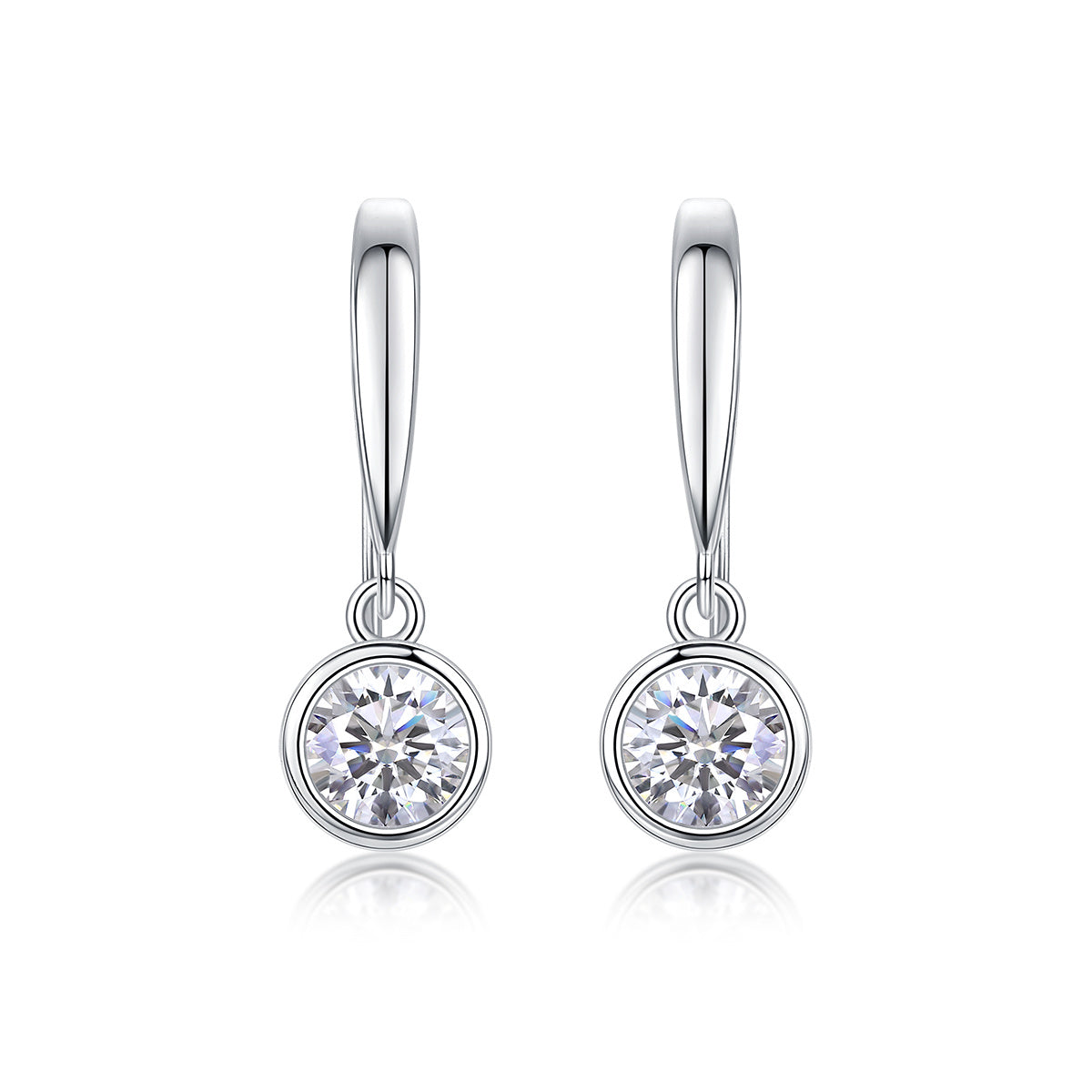 Soft Light and Sweet Whispers - Fashionable Earrings with Platinum-Plated Diamonds