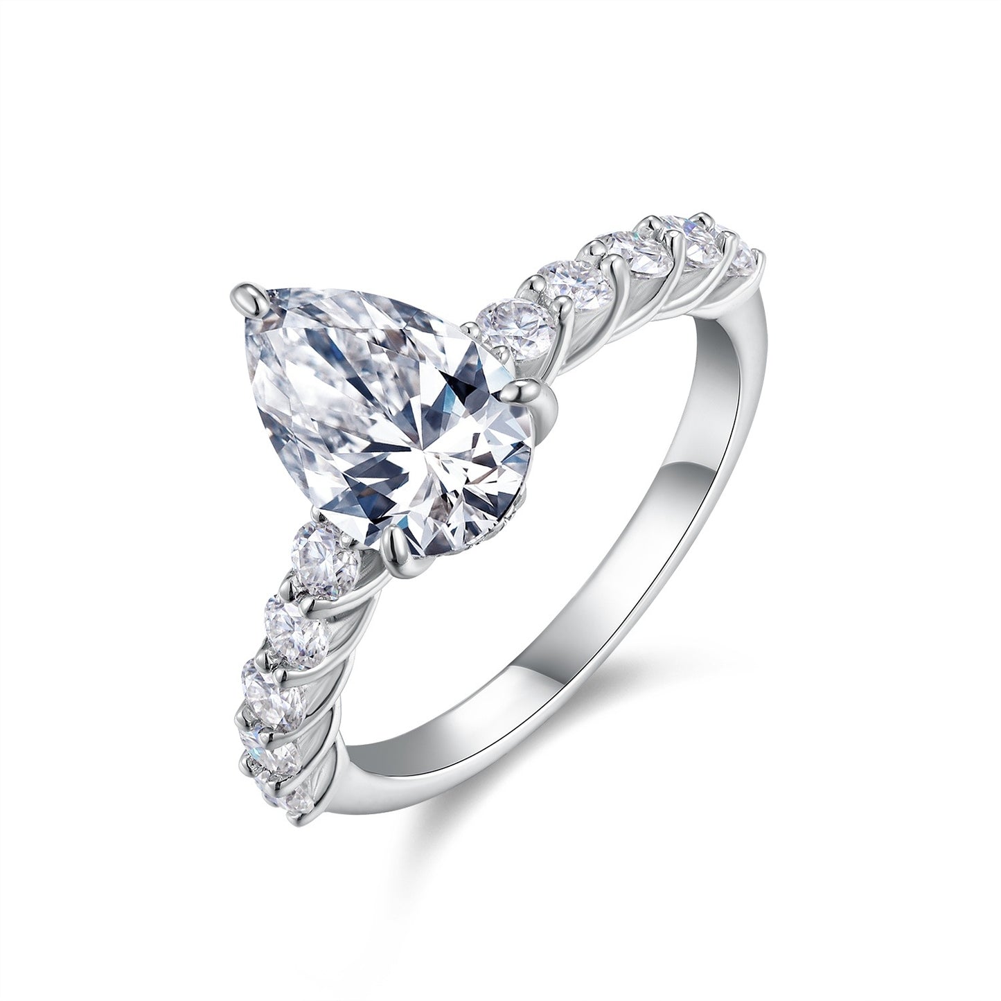 Moonlight Water Drop - Diamond Ring Set with Moissanite