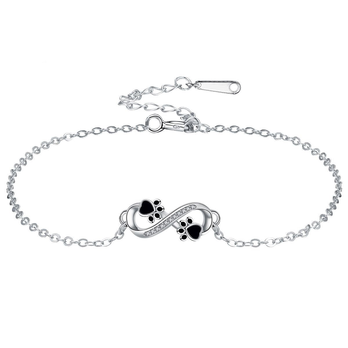 Infinite Symbol Pendant Dog's Paw Women's Bracelet