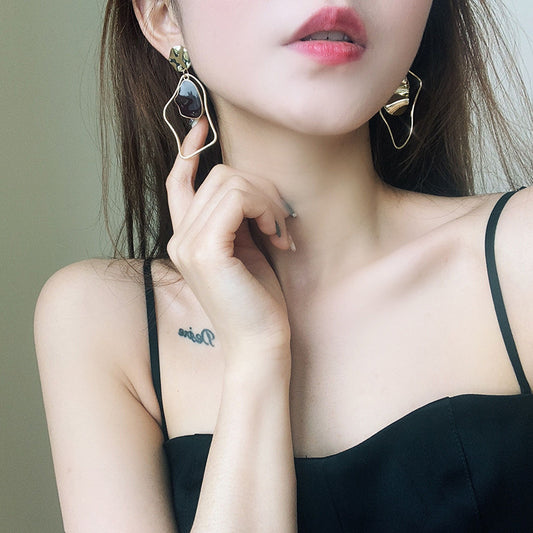 Pierced Clip Silver Pins Earrings