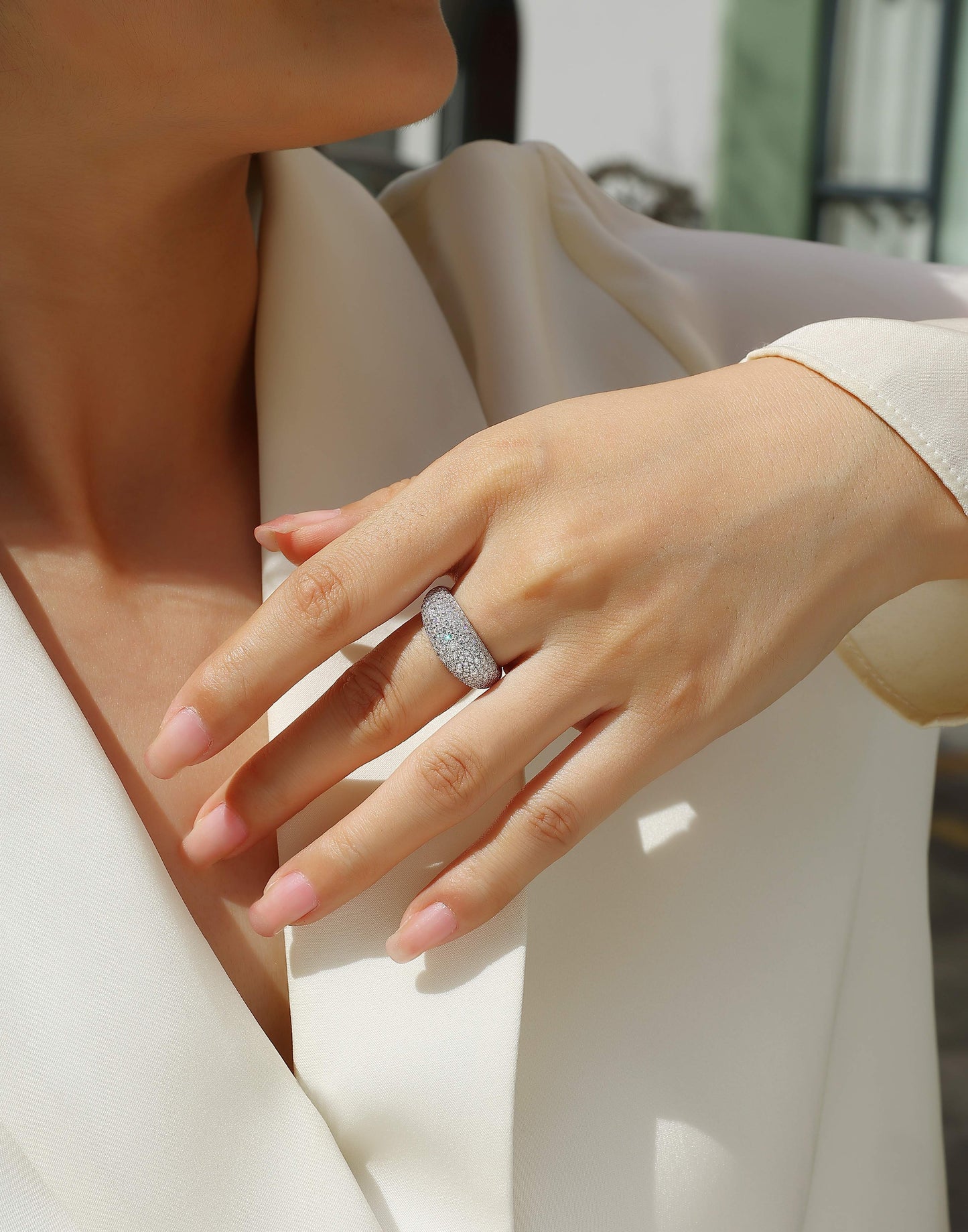 Moonlit Night Stars - Moissanite S925 Sterling Silver and Platinum Diamond Ring