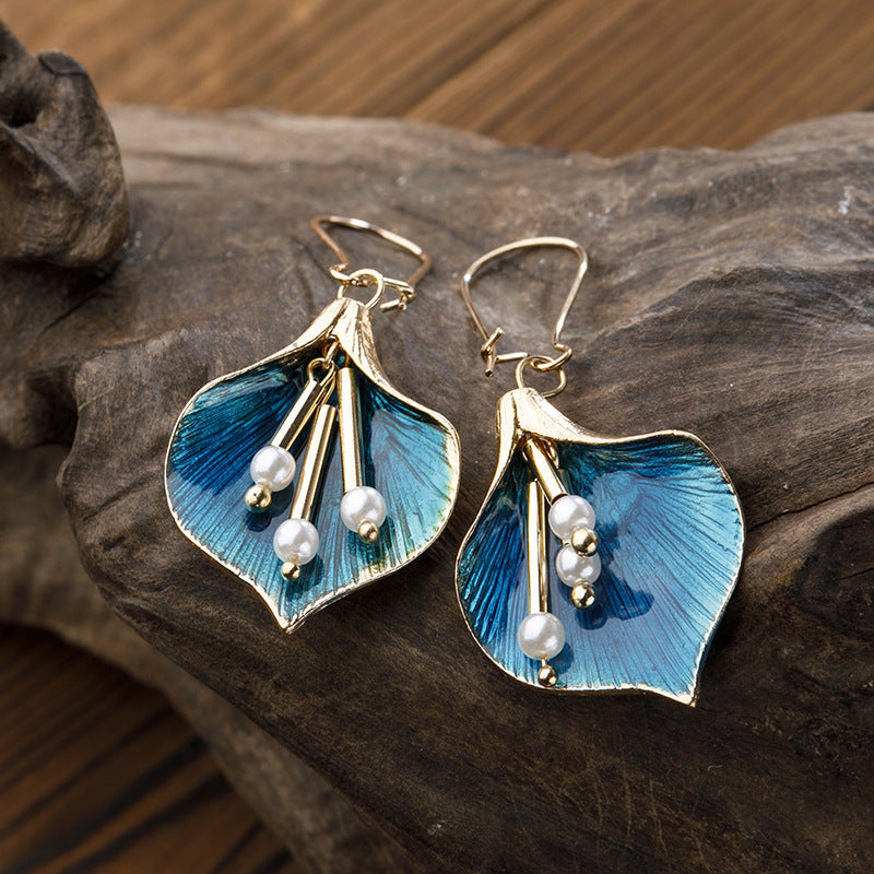 Drop Oil Fresh Flower Earrings