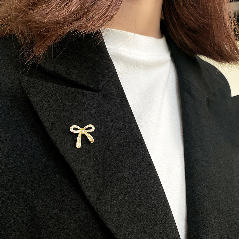 Zircon Bow Knot Brooch for Women