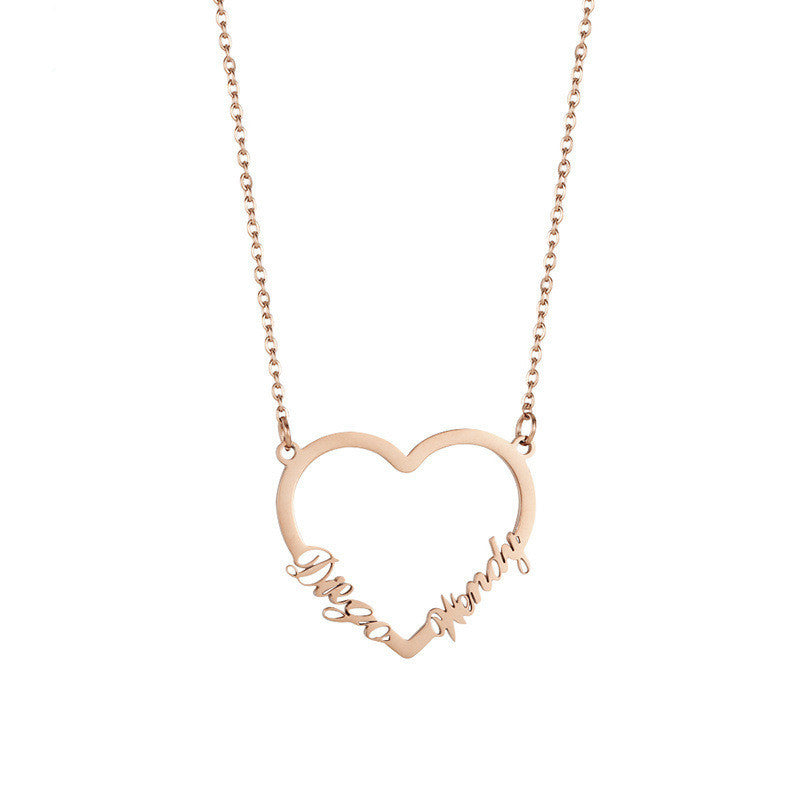 Love Sweater Lock Bone Chain Female Small Peach Heart