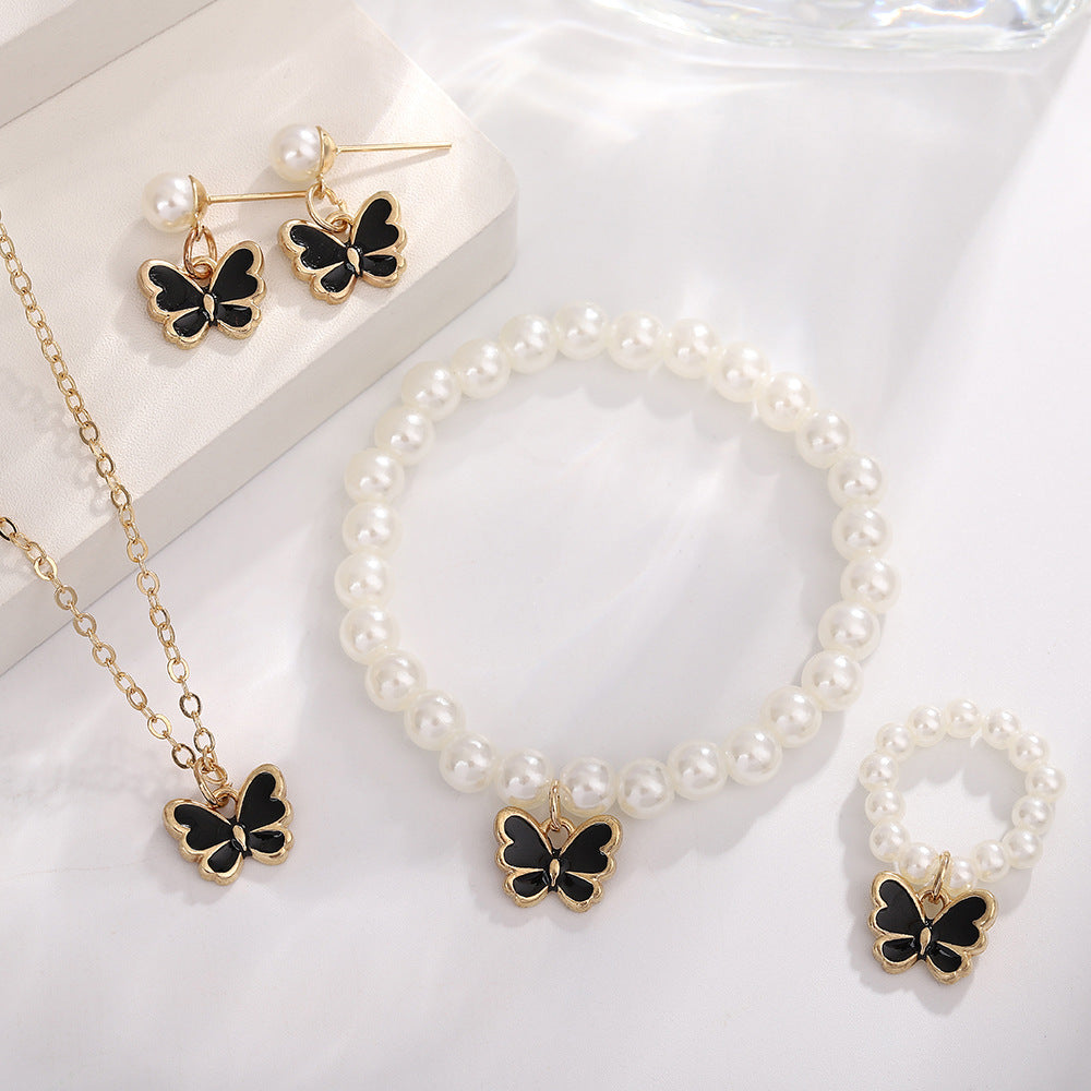 Pearl Butterfly Jewelry Set