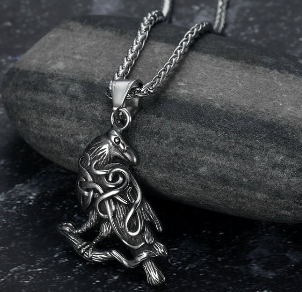 Vintage Nordic Rune Necklaces for Men (Stainless Steel)