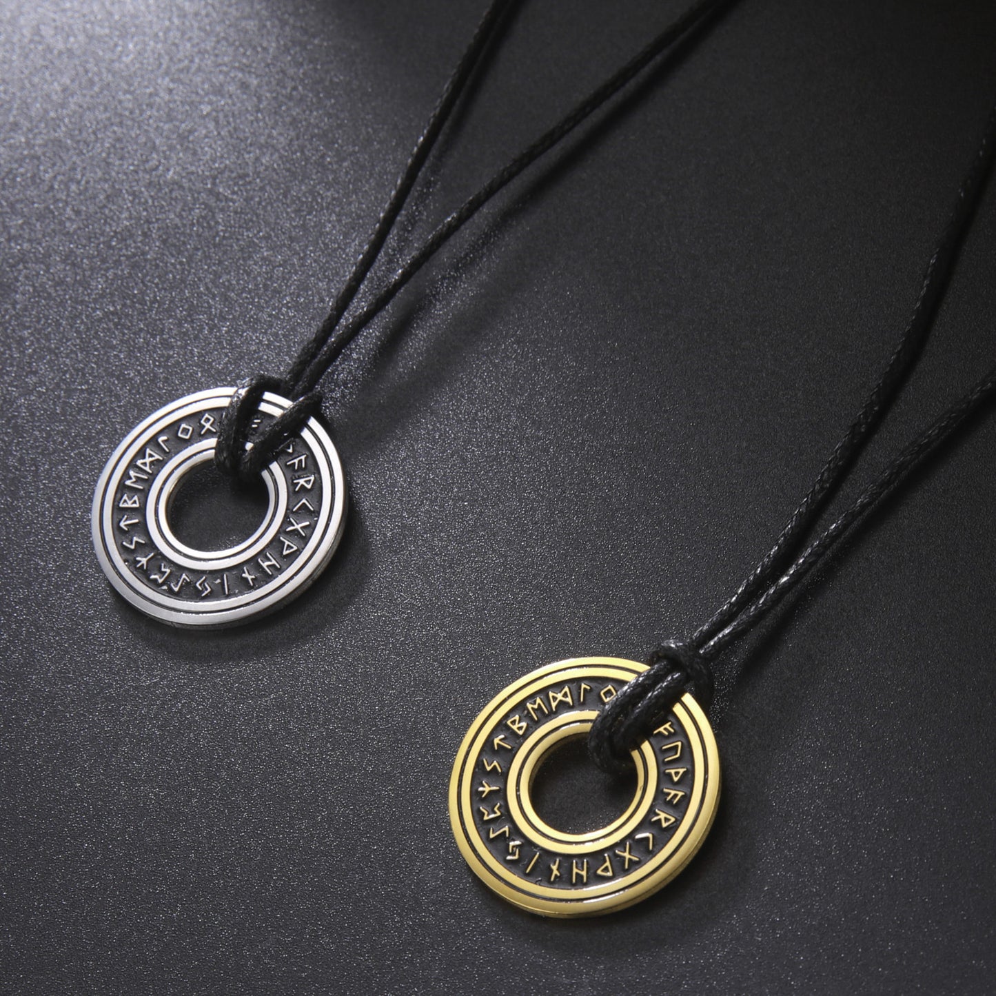 Vintage Nordic Rune Necklaces for Men (Stainless Steel)