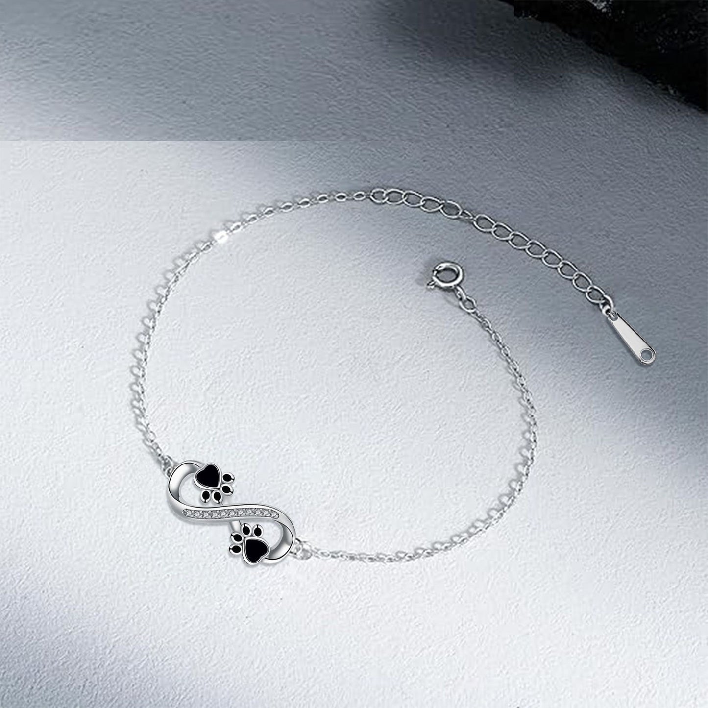 Infinite Symbol Pendant Dog's Paw Women's Bracelet